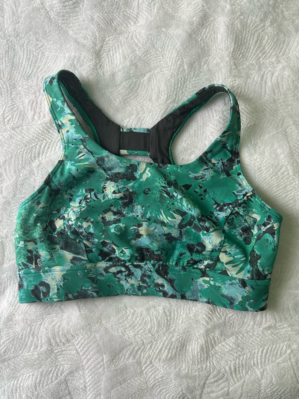 lululemon athletica Green floral  Multi-Print Racerback Sports Bra